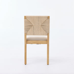 Mid-Century Modern Rope Rattan Dining Chairs Set of 2