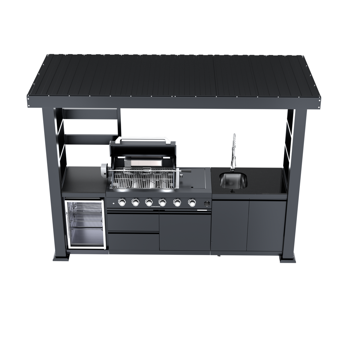 110-Inch Deluxe Stainless Steel Gas Outdoor Kitchen Grill