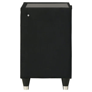 Ravenne 2-drawer Velvet Upholstered LED Nightstand with USB Black