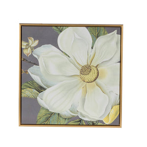 Set of 4 White and Gold Botanical Wall Art Prints, 20” x 20”