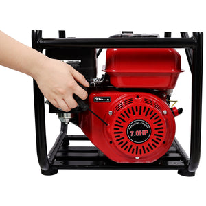 Gasoline Powered Water Pump 3" Inlet & Outlet, 264Gpm Flow, 7Hp Engine - Black / Red