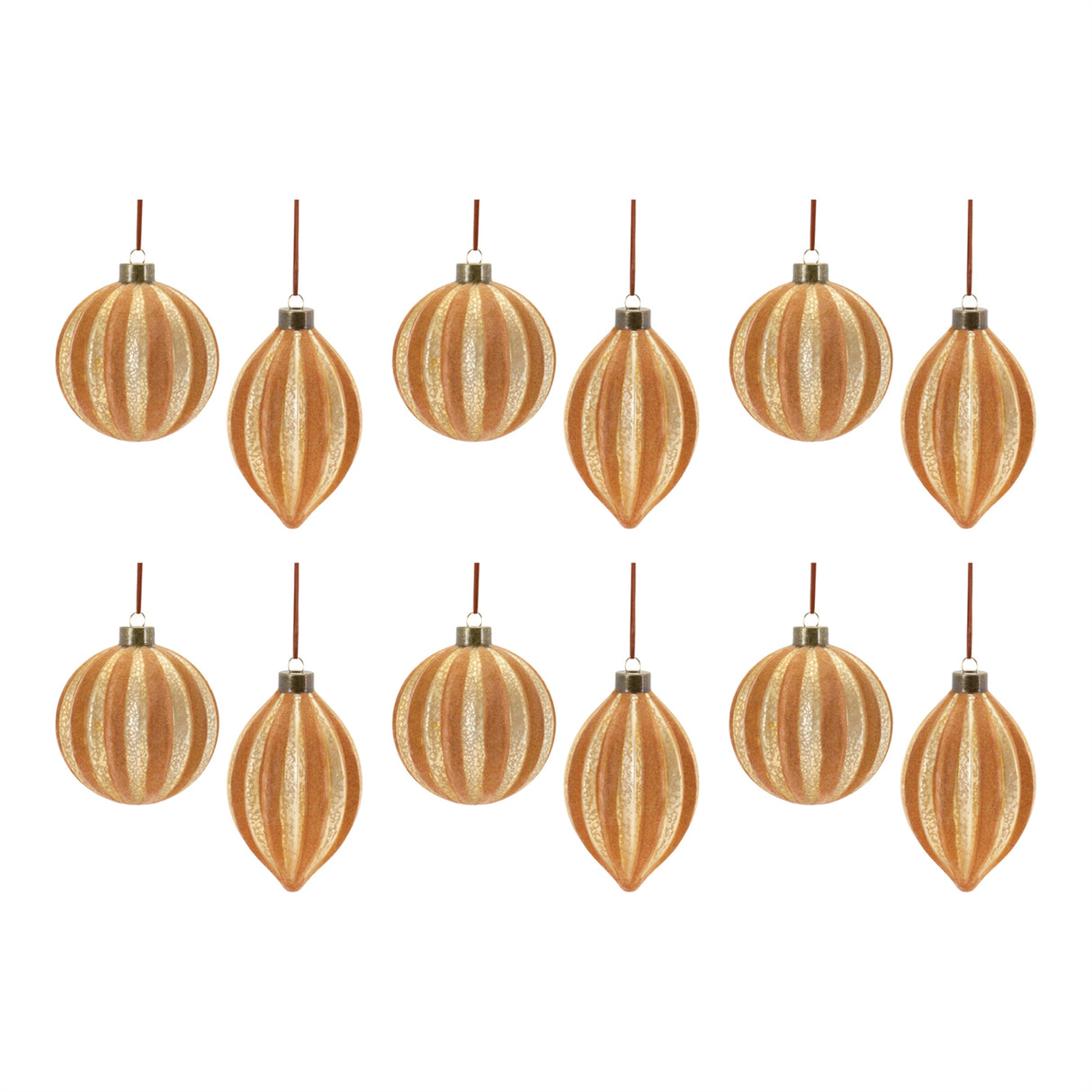 Ribbed Glass Ornamnet (Set of 12)
