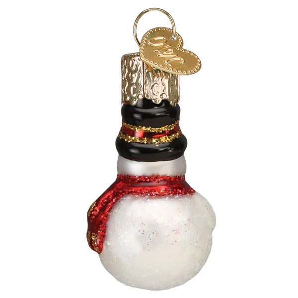 Mini Snowman Ornament Hand-Painted & Glittered