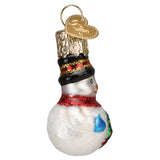Mini Snowman Ornament Hand-Painted & Glittered