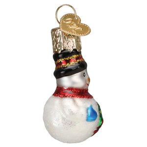Mini Snowman Ornament Hand-Painted & Glittered