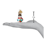 Mini Snowman Ornament Hand-Painted & Glittered