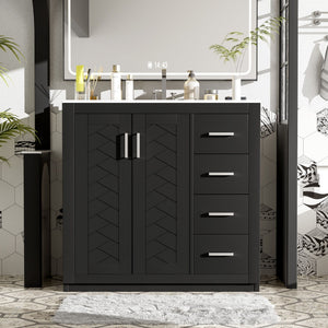 Bathroom Vanity With Sink Combo, Storage Cabinet