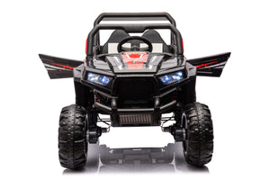 12V7A*2 30W*4 Four-Wheel Drive Seat One Button Start, Forward And Backward, High And Low Speed, Music, Front Light, Power Display, Two Doors Can Open, 2.4G R / C, Seat Belt Four Wheel Absorber