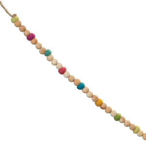 Wood-Beaded-Wool-Garland-(Set-of-2)-Christmas-Decor