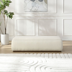 Grainy Footstool for Home - Beige