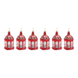 Glittered Glass Lantern Ornament (Set of 6)