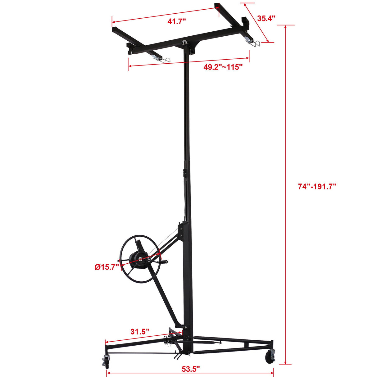 Heavy Duty Drywall Lift Panel Hoist With Adjustable Height