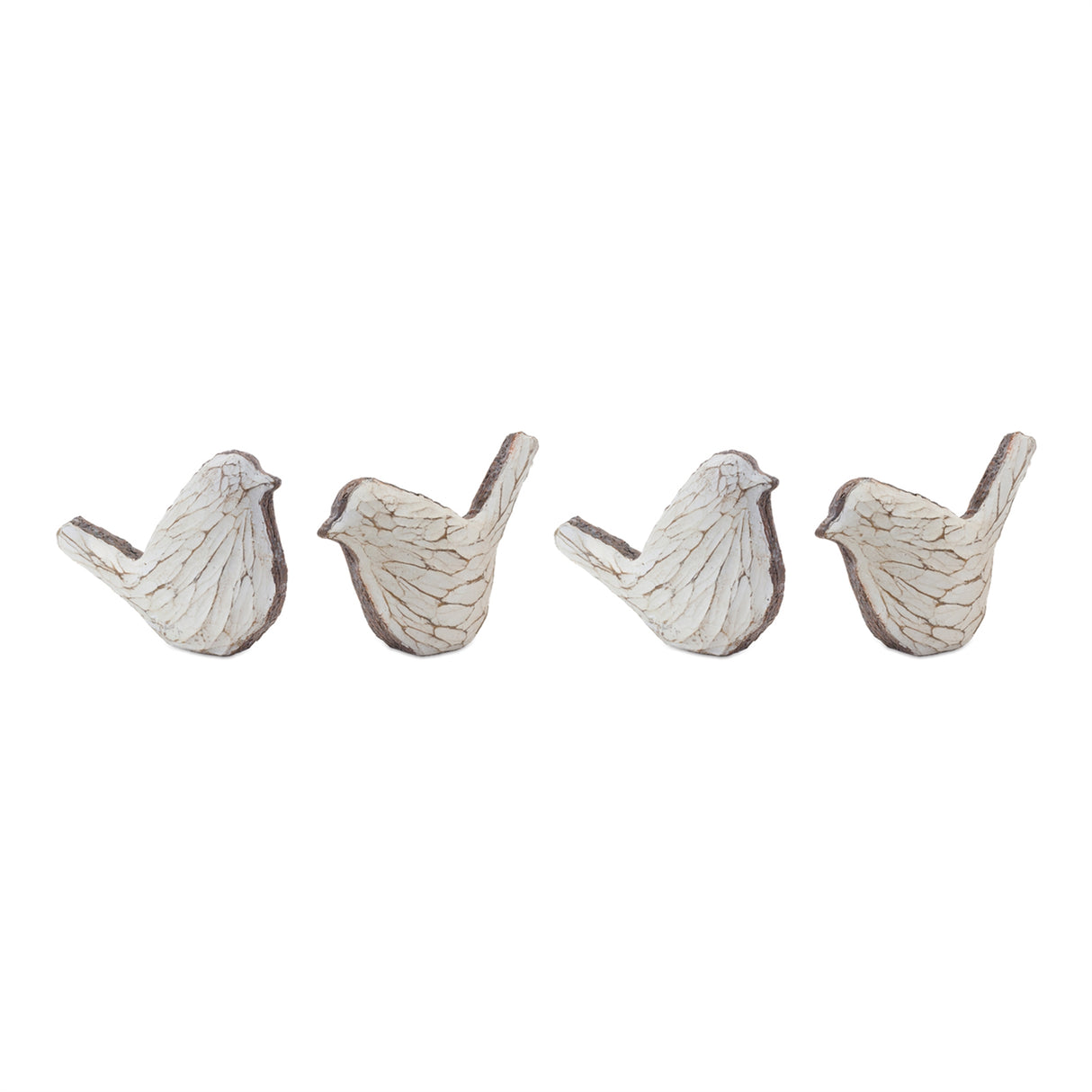 Carved bird figurine (set of 4)