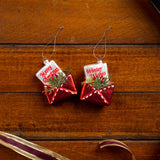 Glittered Glass Santa Letter Ornament (Set of 12)