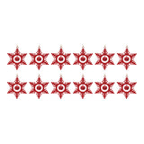 Metal Snowflake with Bell Ornament (Set of 12)