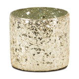 Gold mosaic glass candle holder (set of 2)