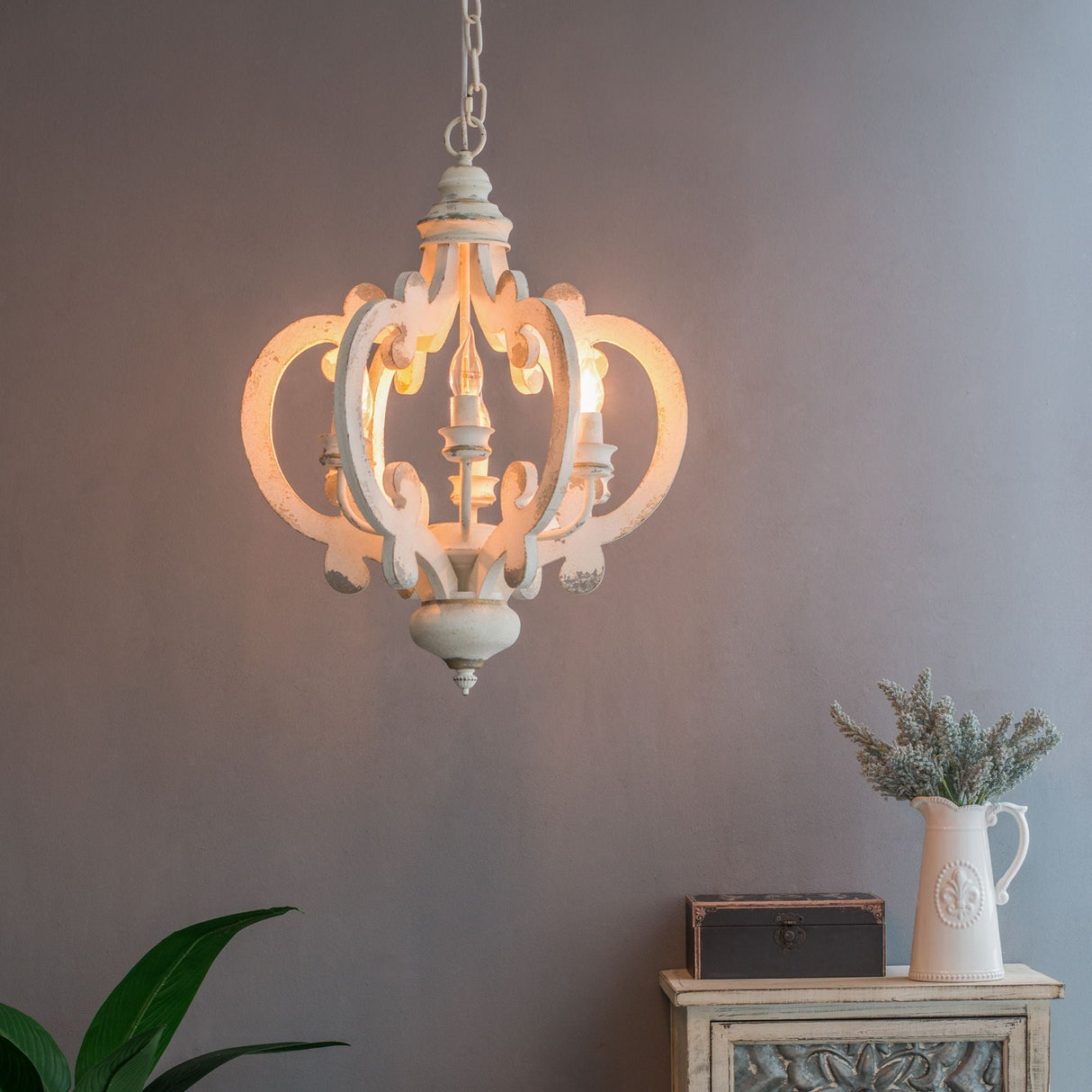 Farmhouse 6-Light Wood Chandelier Pendant Light Fixture