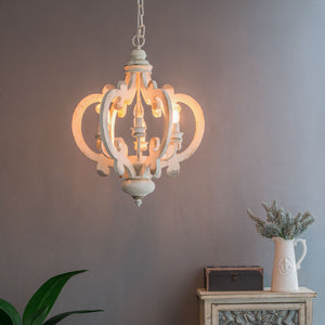 Farmhouse 6-Light Wood Chandelier Pendant Light Fixture