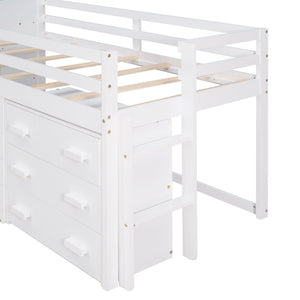 Loft Bed With Cabinet And Shelf