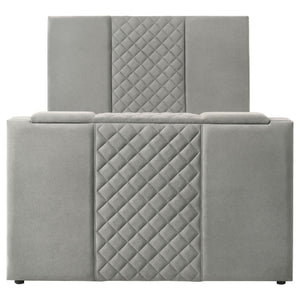 Tara 61-inch Upholstered Queen Panel TV Bed Grey