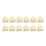 Metal Holy Family Cut Out Ornament (Set of 12)