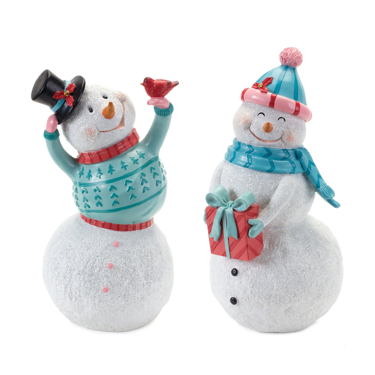 Whimsical-Snowman-Figurine-(Set-of-2)-Christmas-Decor