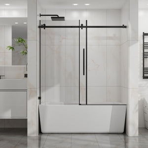 Frameless Tub Sliding Shower Door With Easy Clean Coating