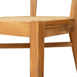 Netro Acacia Wood Dining Chair with Light Brown Wicker