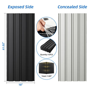 Heavy Duty Metal Roof Panels – 61IN Length, 15PCS Set