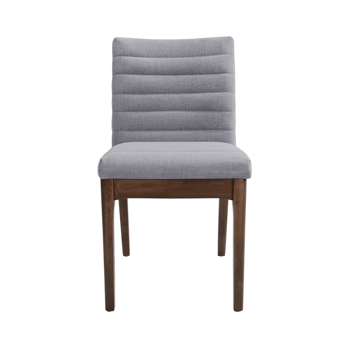 Mid Century Modern Dining Chair Set of 2 with Channel Stitching - Dark Gray