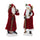 Flocked-Santa-Figurine-with-Hood-and-Staff-(Set-of-2)-Christmas-Decor