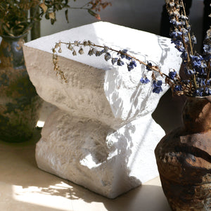 Cleo Modern Outdoor Side Table with Weather-Resistant MGO - Matte White
