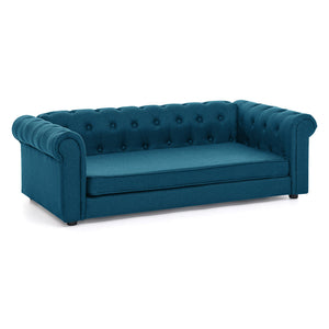 Elegant Rectangular Pet Bed for Big and Oversized Dogs - Dark Blue