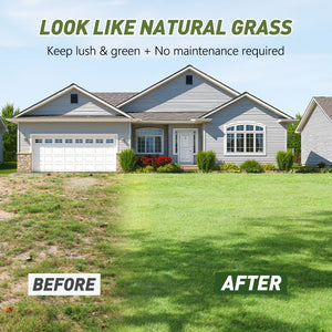 Realistic Deluxe Artificial Grass Synthetic Turf Carpet with 1.18" Thickness - Green