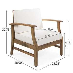 Perla Contemporary Club Chair with Water Resistant Cushions