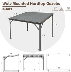 8' x 10' Lean To Gazebo with Upgraded Drainage System