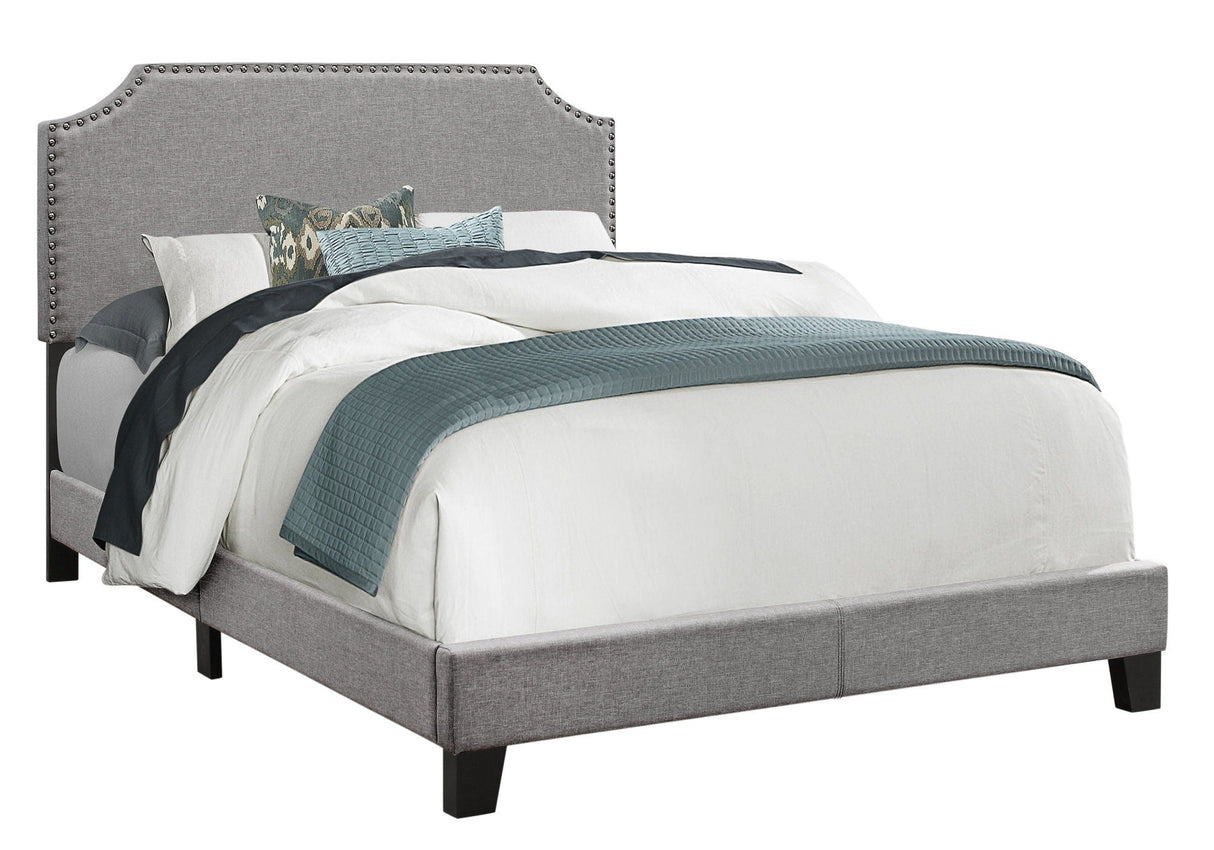 8th Street Transitional Full Upholstered Bed - Gray