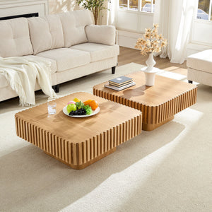 2PCS Set 31.5 Inch Modern Handcraft Drum Coffee Table