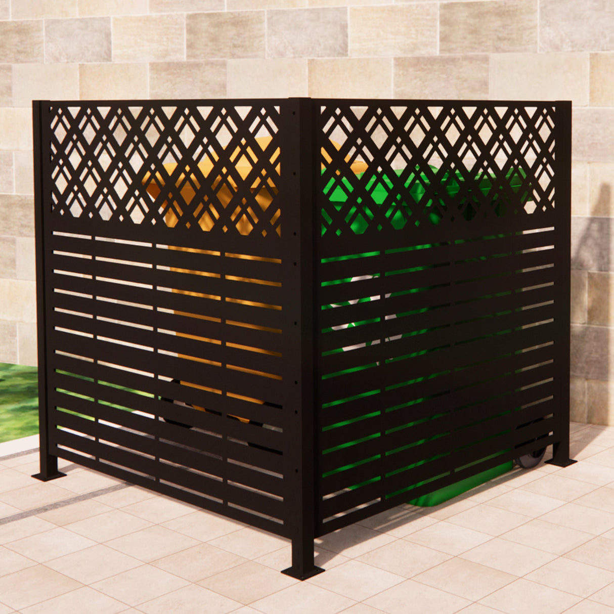 W48'' x H47.3'' x 2 Panels Metal Privacy Screen