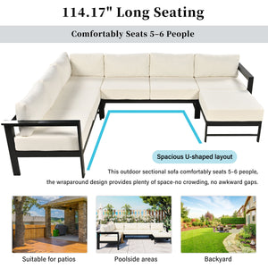 U-Style U-Shaped Outdoor Sectional Sofa Set