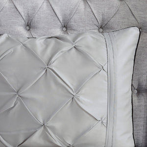7-Piece King 100% Polyester Pieced Pleated Tufted Comforter Set