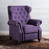 Beacon Accented Push Back Recliner Chair with Rolled Arms Plum