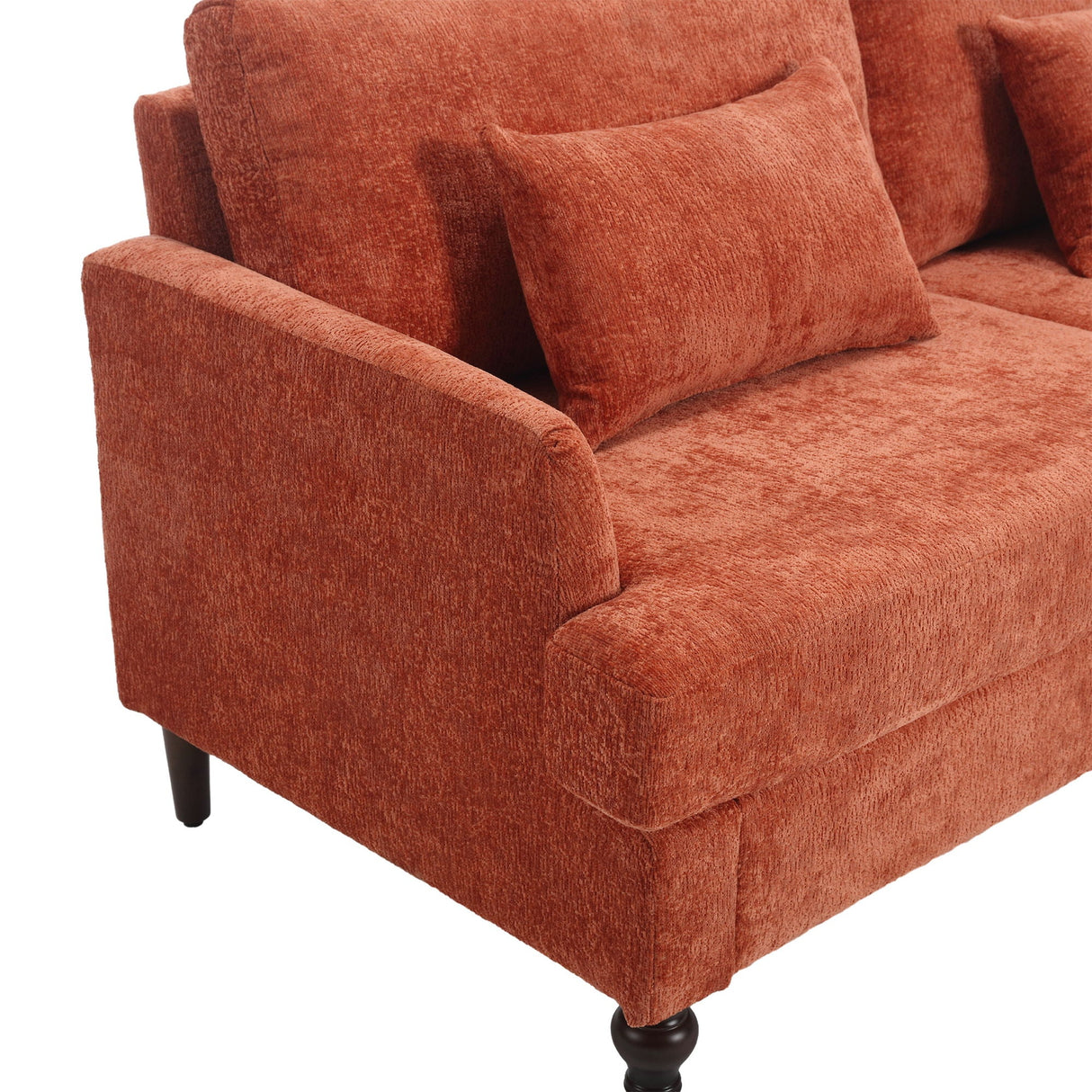 Mid Century Modern Fabric Loveseat Sofa, 2 Seat Upholstered Couch