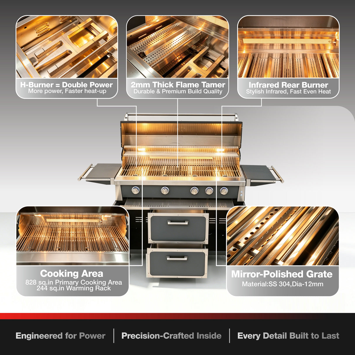 Navratil Premium 49" Stainless Steel Grill