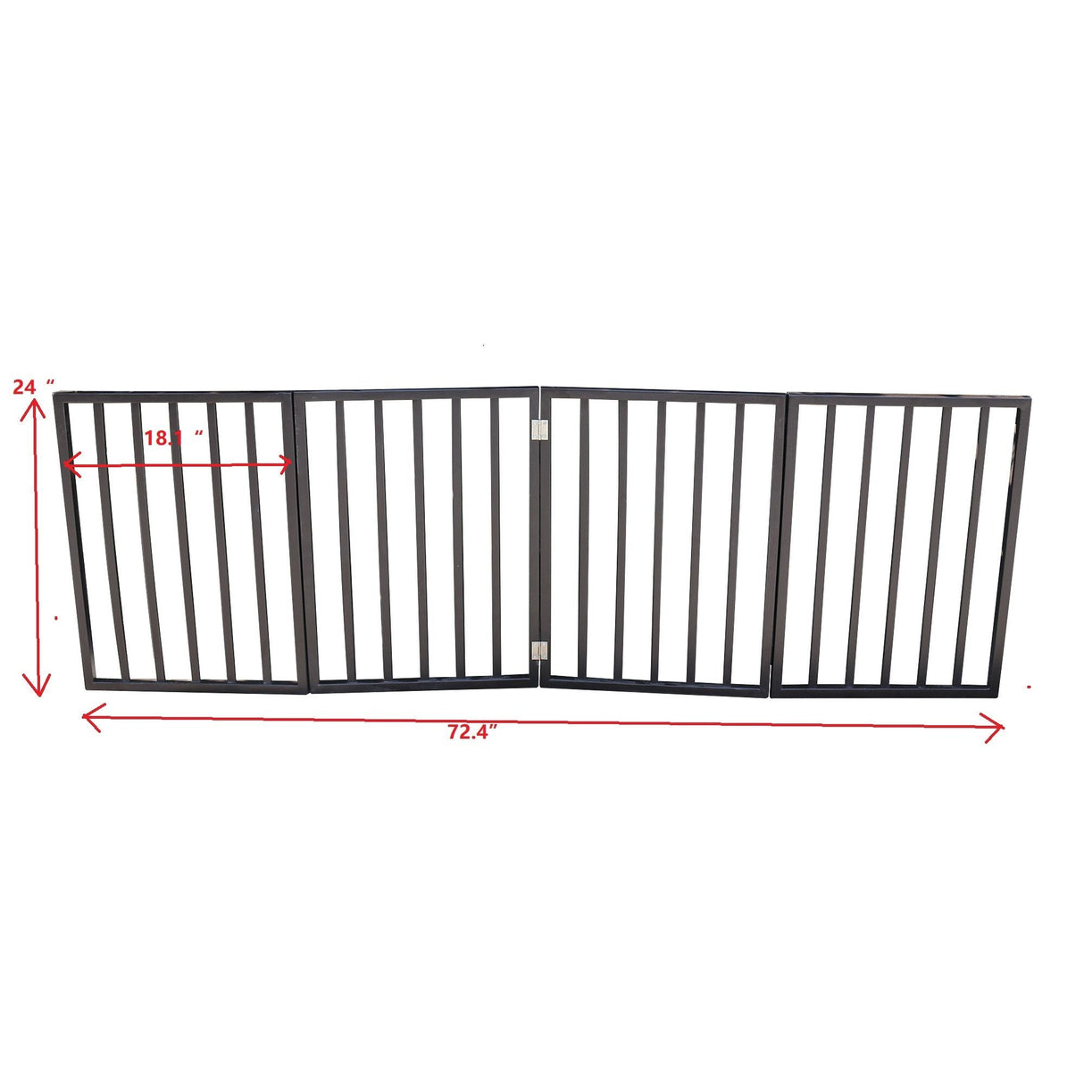 Pet Gate Dog Gate For Doorways, Stairs Or House Freestanding, Folding - Dark Brown