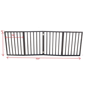 Pet Gate Dog Gate For Doorways, Stairs Or House Freestanding, Folding - Dark Brown