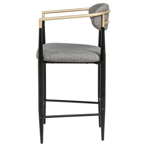 Tina Fabric Upholstered Counter Chair Dark Grey (Set of 2)