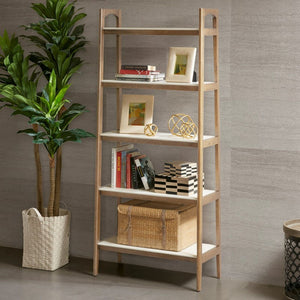 Parker - Bookcase With 5 Shelves - Off White / Natural