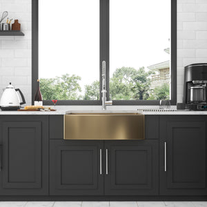 Farmhouse Kitchen Sink, Stainless Steel, Apron Front