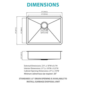 Undermount Sink, Low Depth Single Bowl